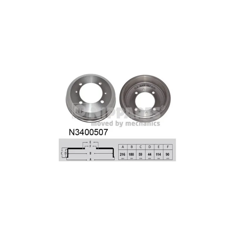 Tambour de frein NIPPARTS N3400507