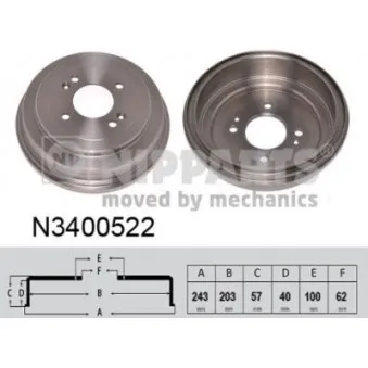 Tambour de frein NIPPARTS N3400522