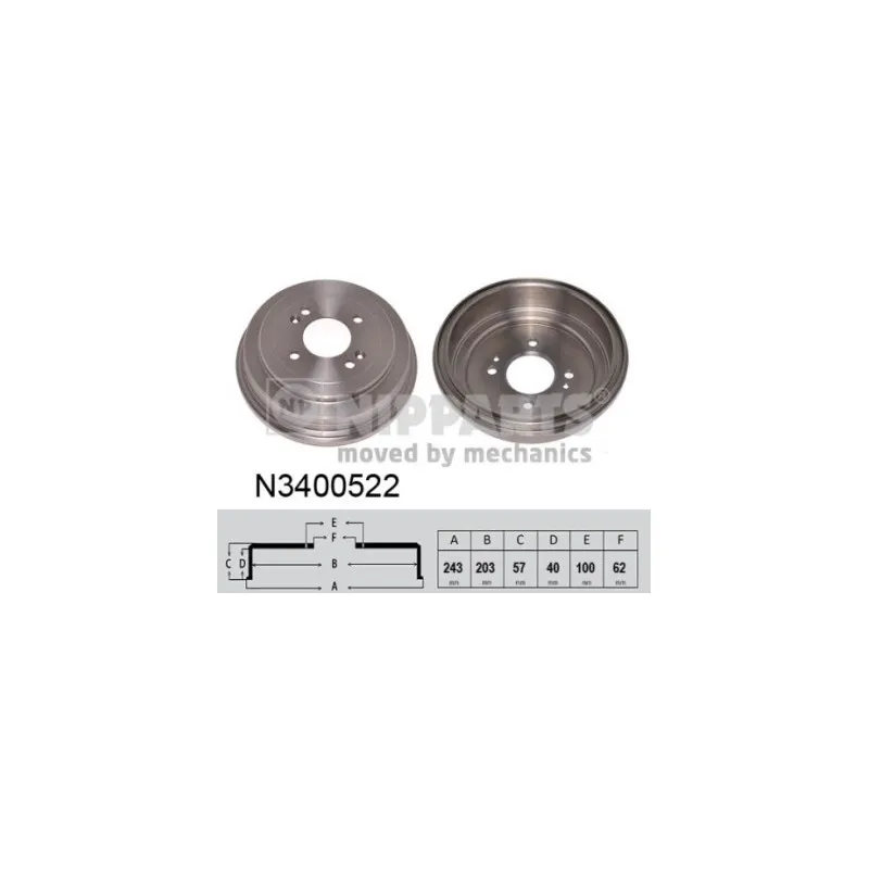 Tambour de frein NIPPARTS N3400522