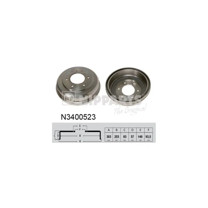 Tambour de frein NIPPARTS N3400523