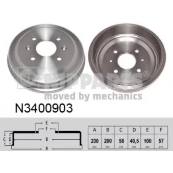 Tambour de frein NIPPARTS N3400903