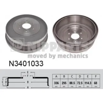 Tambour de frein NIPPARTS N3401033