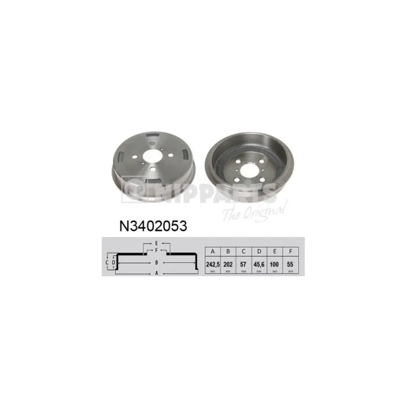 Tambour de frein NIPPARTS N3402053