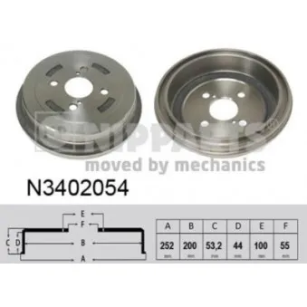 Tambour de frein NIPPARTS N3402054