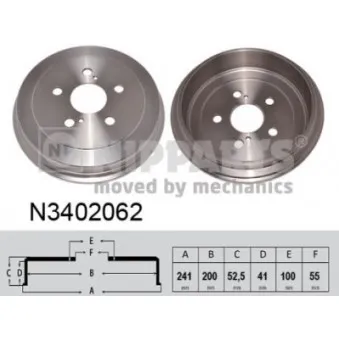 Tambour de frein NIPPARTS N3402062