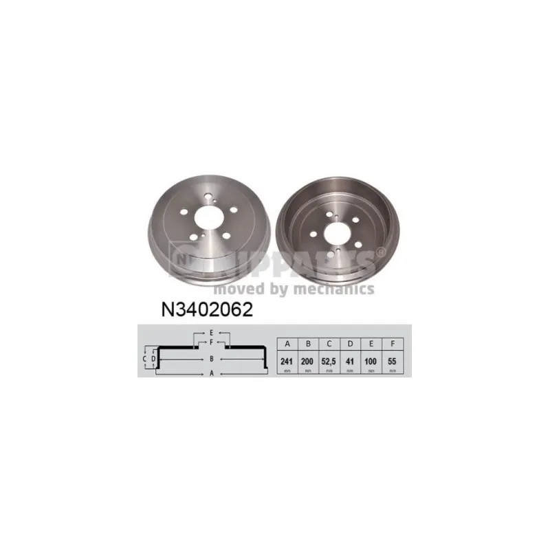 Tambour de frein NIPPARTS N3402062