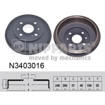 Tambour de frein NIPPARTS N3403016