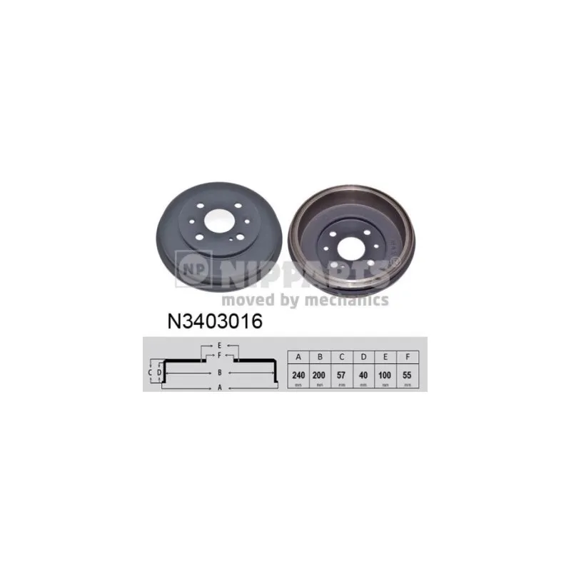 Tambour de frein NIPPARTS N3403016