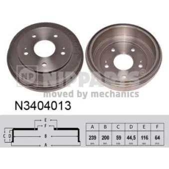 Tambour de frein NIPPARTS N3404013