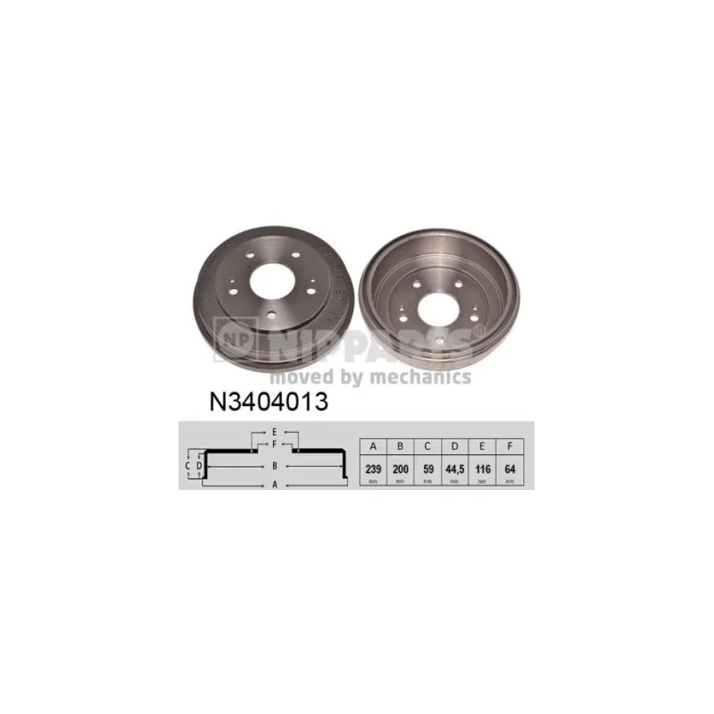 Tambour de frein NIPPARTS N3404013