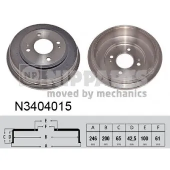 Tambour de frein NIPPARTS N3404015