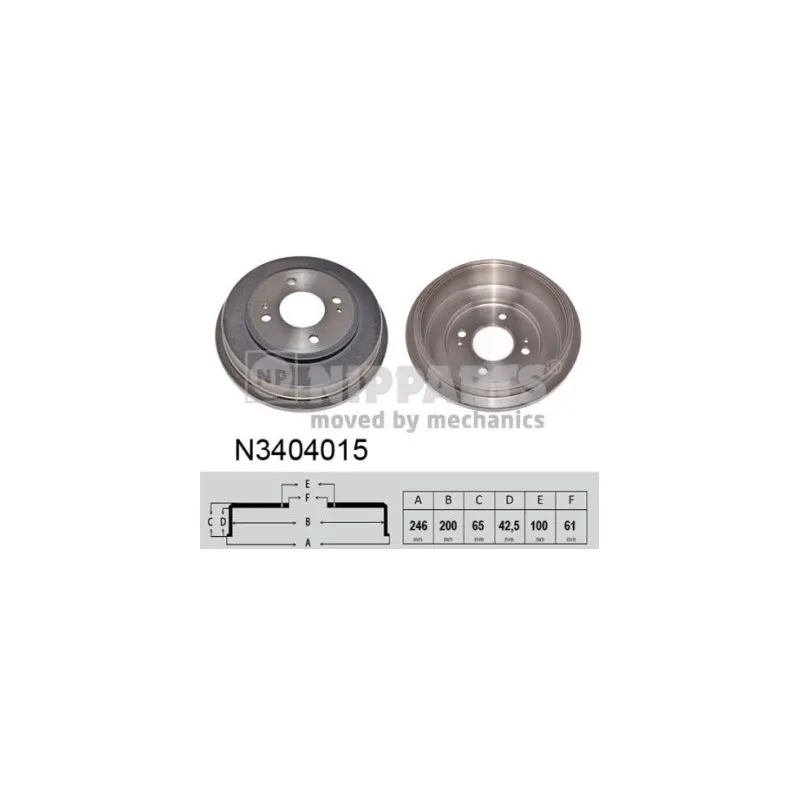 Tambour de frein NIPPARTS N3404015