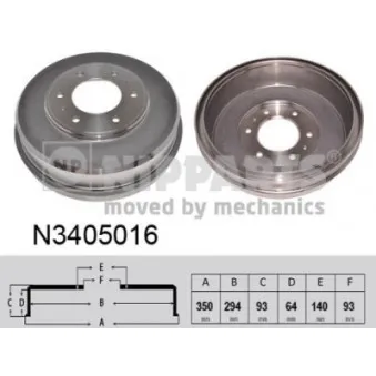Tambour de frein NIPPARTS N3405016