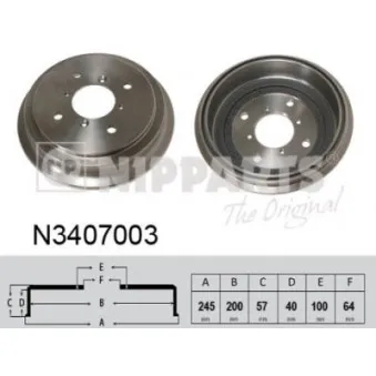 Tambour de frein NIPPARTS N3407003