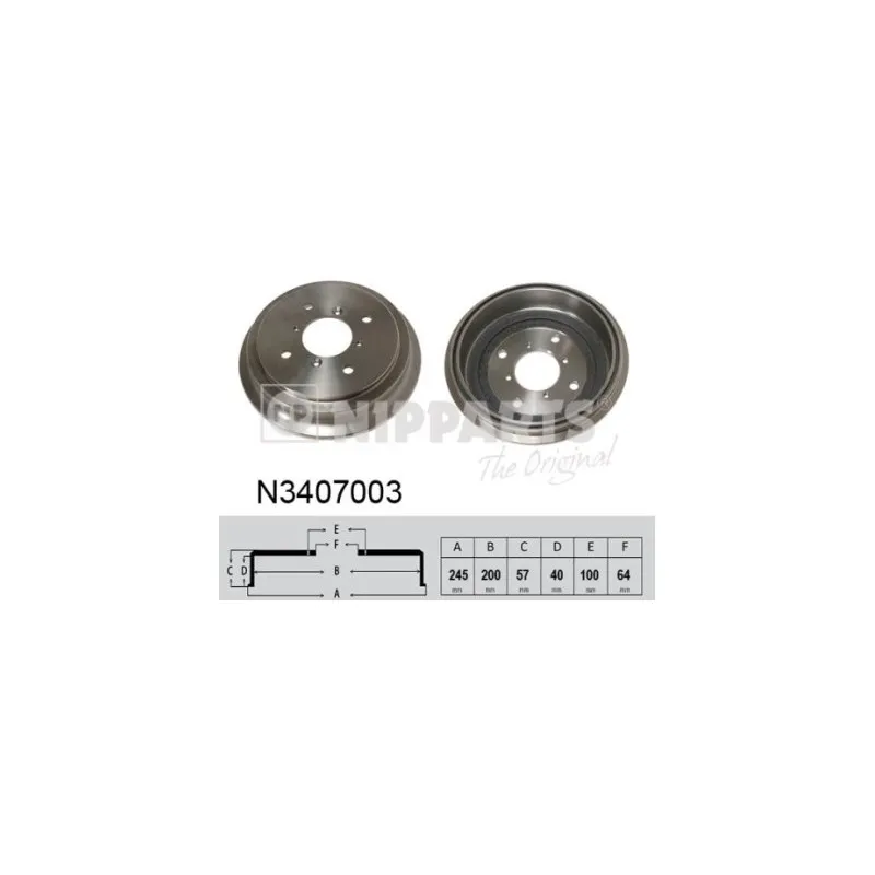 Tambour de frein NIPPARTS N3407003