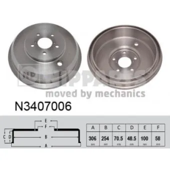 Tambour de frein NIPPARTS N3407006