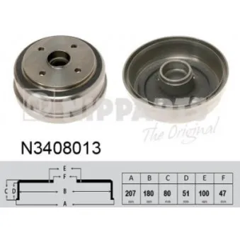 Tambour de frein NIPPARTS N3408013