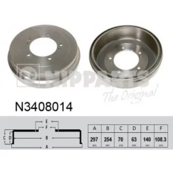 Tambour de frein NIPPARTS N3408014