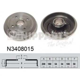 Tambour de frein NIPPARTS N3408015