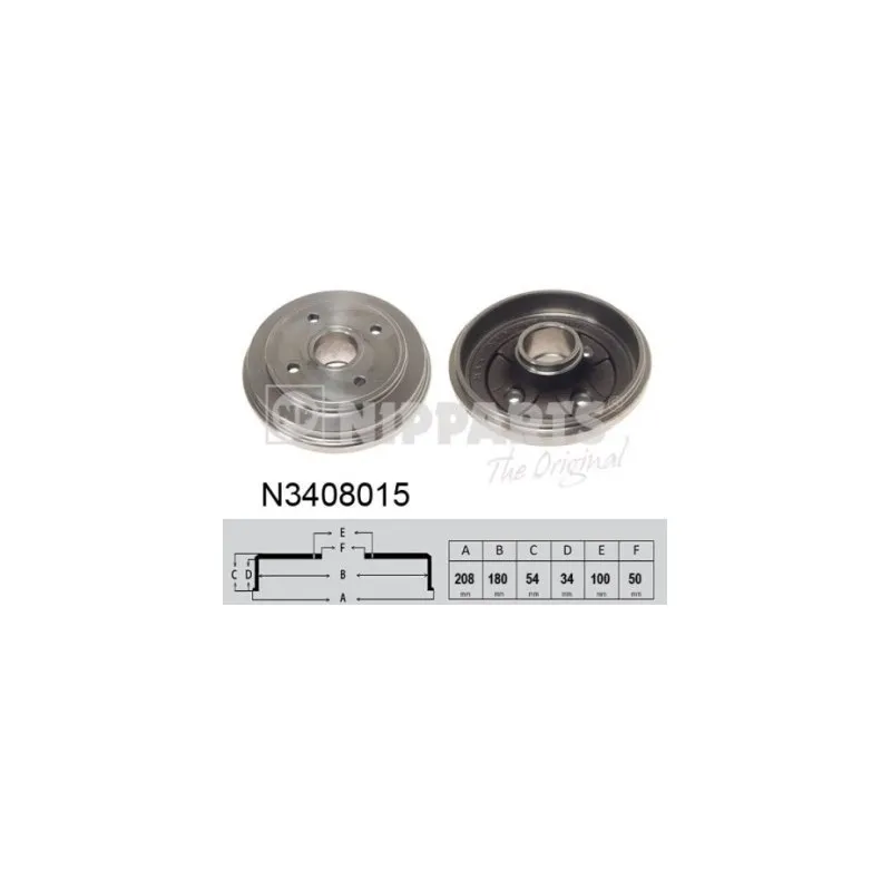 Tambour de frein NIPPARTS N3408015