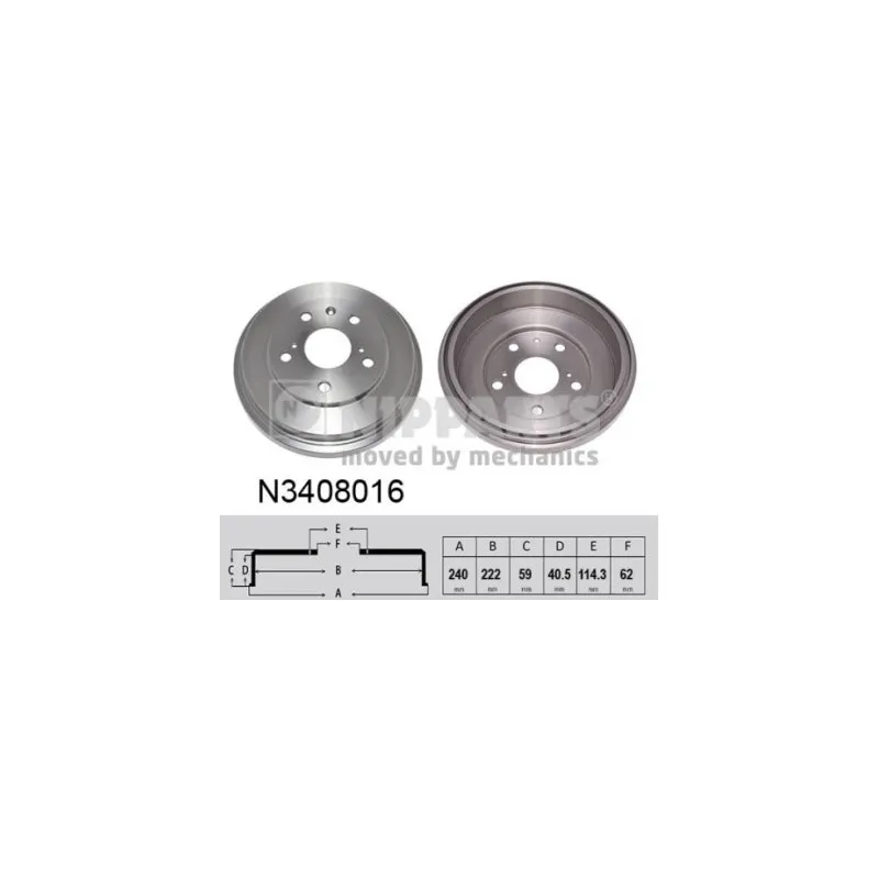 Tambour de frein NIPPARTS N3408016