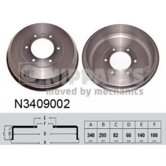 Tambour de frein NIPPARTS N3409002