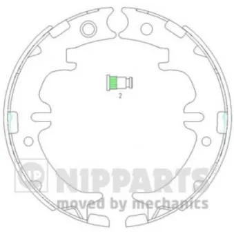 Jeu de mâchoires de frein, frein de stationnement NIPPARTS N3502083