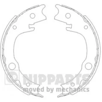 Jeu de mâchoires de frein, frein de stationnement NIPPARTS N3502086