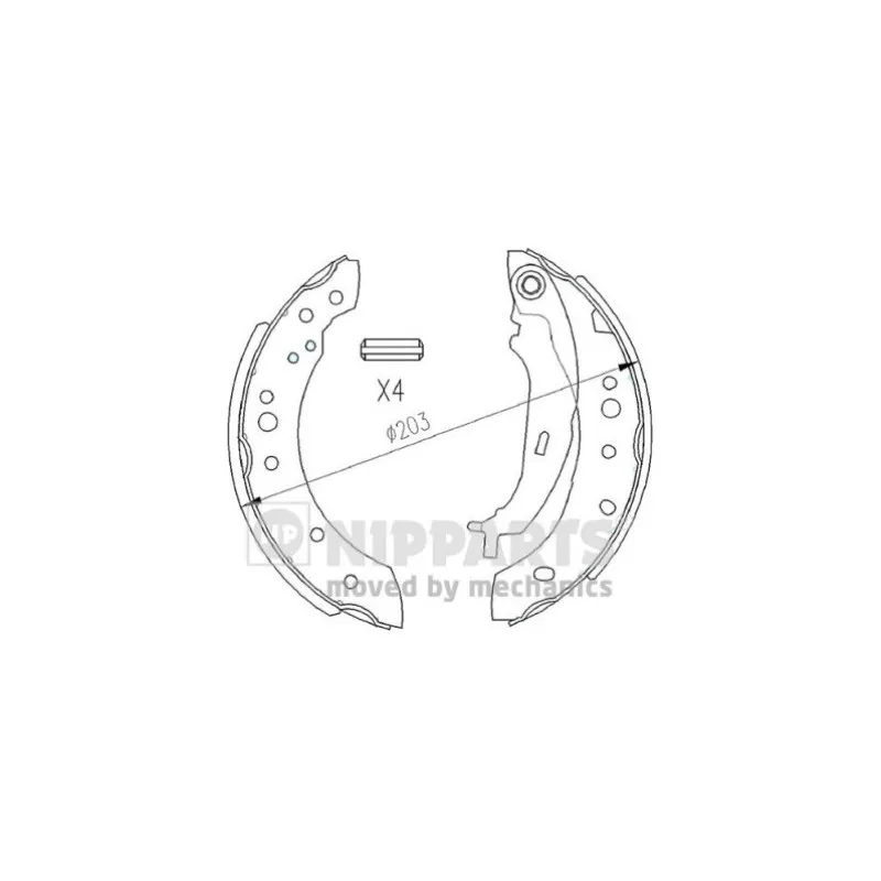 Jeu de mâchoires de frein NIPPARTS N3505043