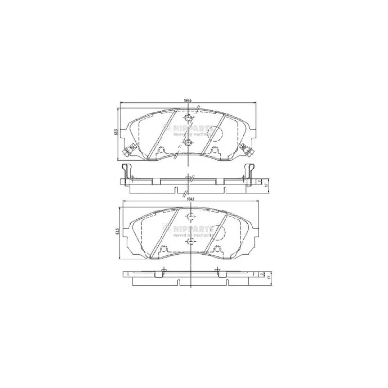 Jeu de 4 plaquettes de frein avant NIPPARTS N3600329