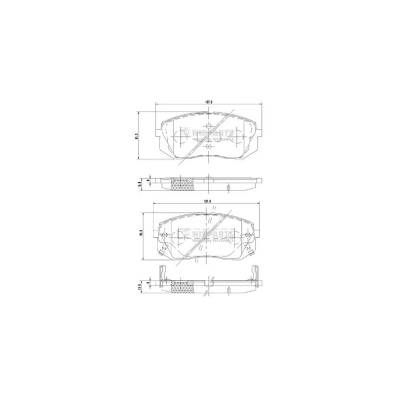 Jeu de 4 plaquettes de frein avant NIPPARTS N3600330