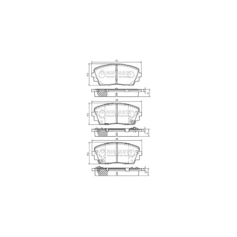 Jeu de 4 plaquettes de frein avant NIPPARTS N3600332