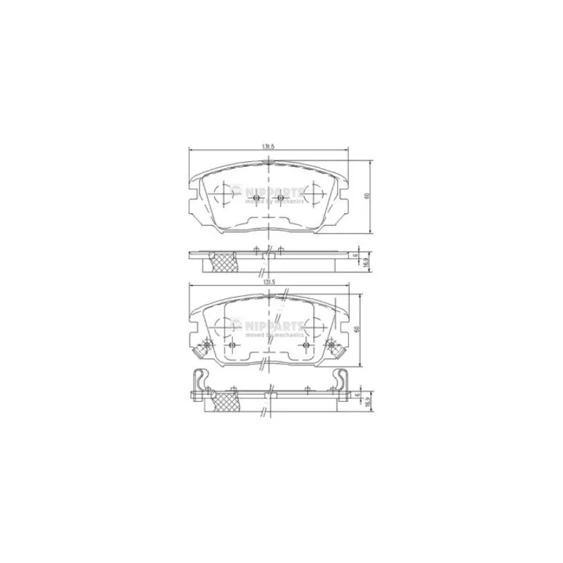 Jeu de 4 plaquettes de frein avant NIPPARTS N3600543