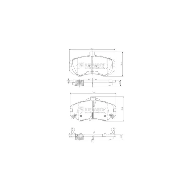 Jeu de 4 plaquettes de frein avant NIPPARTS N3600544