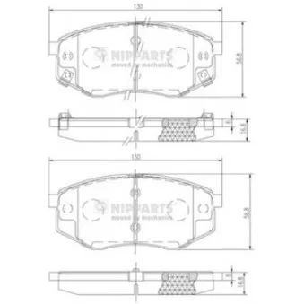 Jeu de 4 plaquettes de frein avant NIPPARTS N3600545