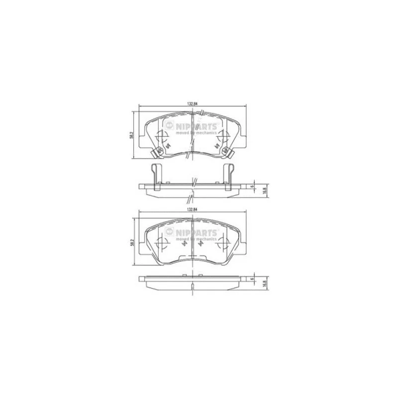Jeu de 4 plaquettes de frein avant NIPPARTS N3600550