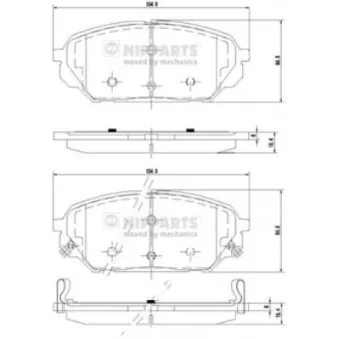 Jeu de 4 plaquettes de frein avant NIPPARTS N3600551