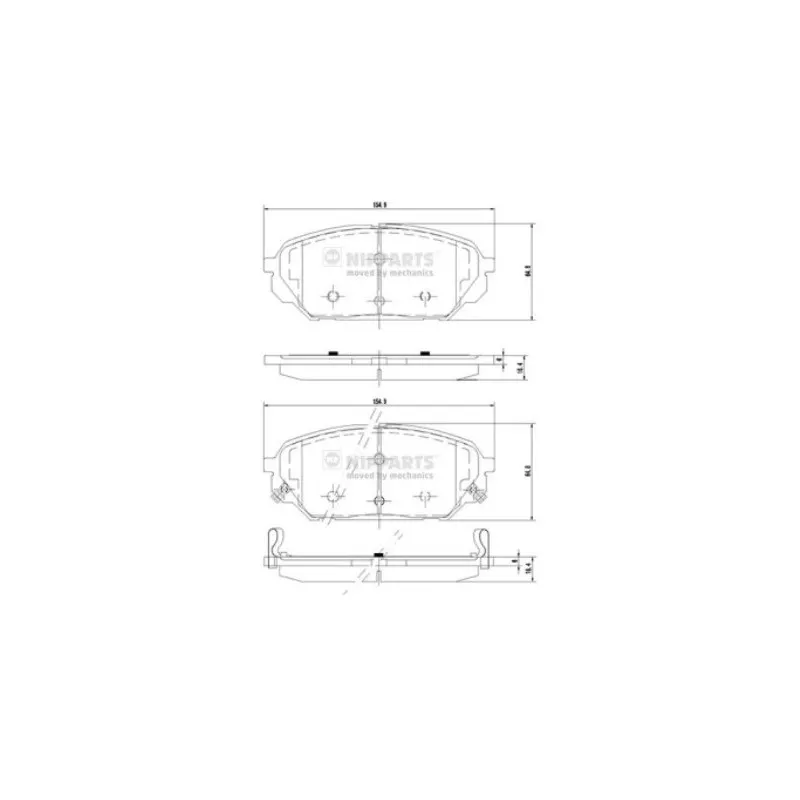 Jeu de 4 plaquettes de frein avant NIPPARTS N3600551