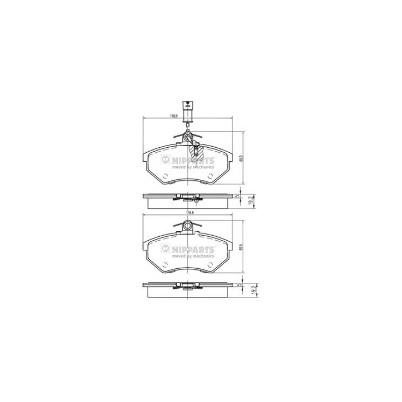 Jeu de 4 plaquettes de frein avant NIPPARTS N3600800