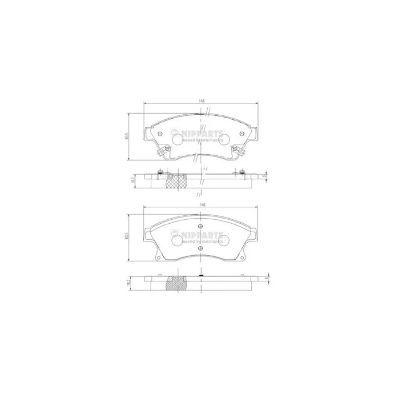 Jeu de 4 plaquettes de frein avant NIPPARTS N3600914