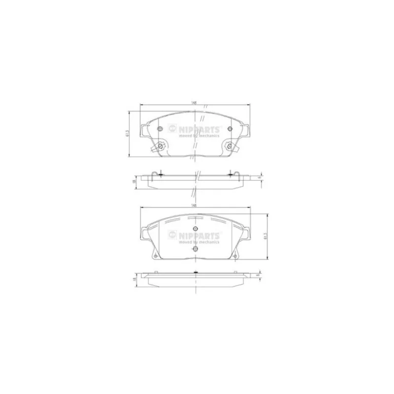 Jeu de 4 plaquettes de frein avant NIPPARTS N3600915
