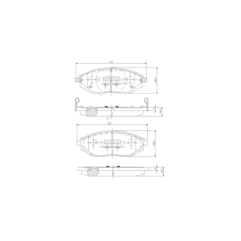 Jeu de 4 plaquettes de frein avant NIPPARTS N3600916