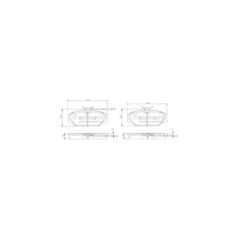 Jeu de 4 plaquettes de frein avant NIPPARTS N3600917