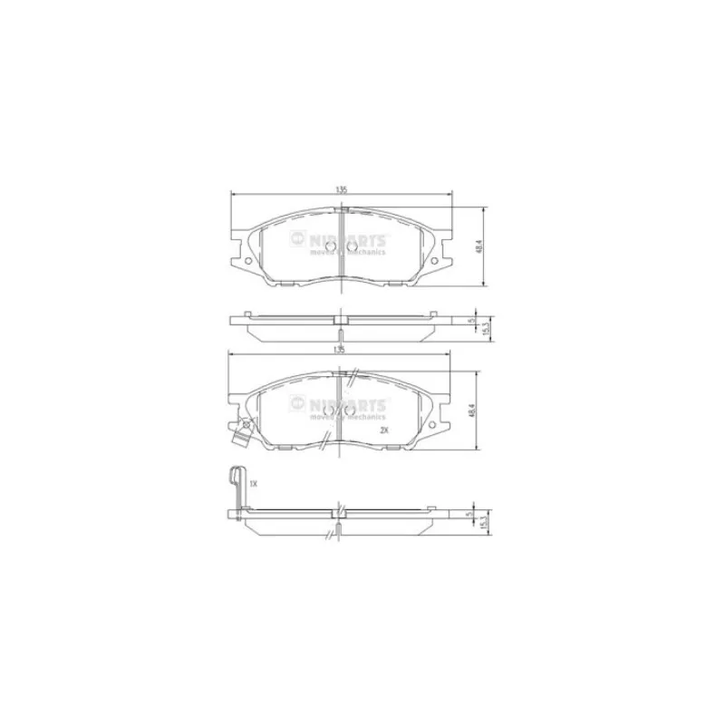 Jeu de 4 plaquettes de frein avant NIPPARTS N3601097