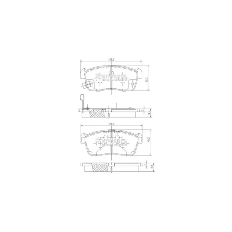 Jeu de 4 plaquettes de frein avant NIPPARTS N3601098