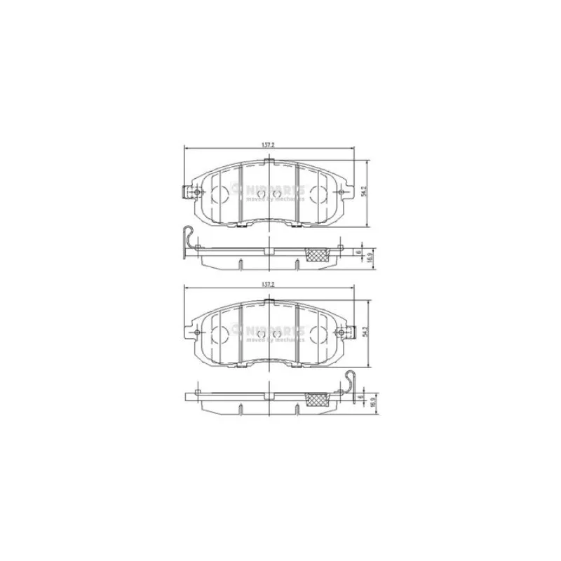 Jeu de 4 plaquettes de frein avant NIPPARTS N3601099
