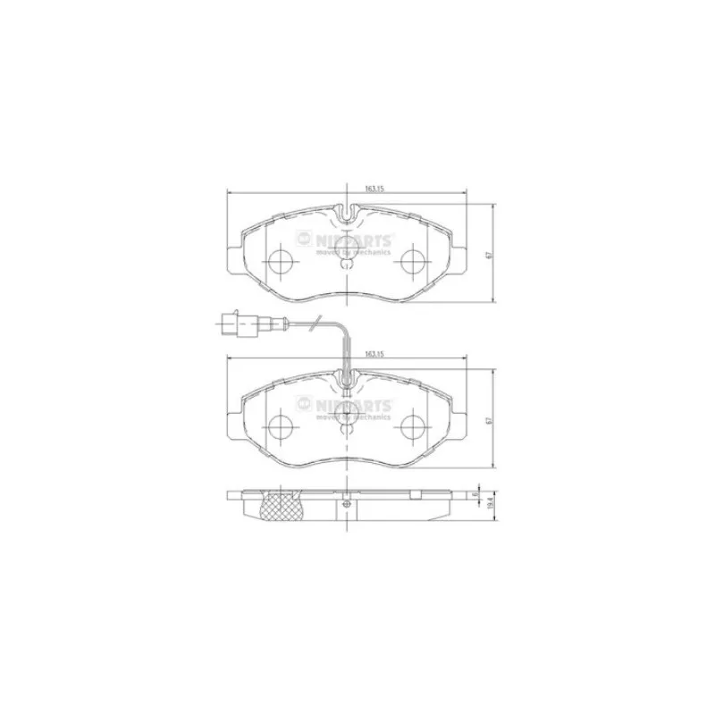 Jeu de 4 plaquettes de frein avant NIPPARTS N3601100