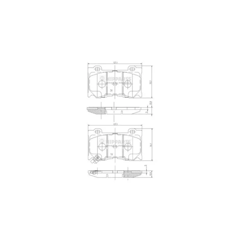 Jeu de 4 plaquettes de frein avant NIPPARTS N3601107