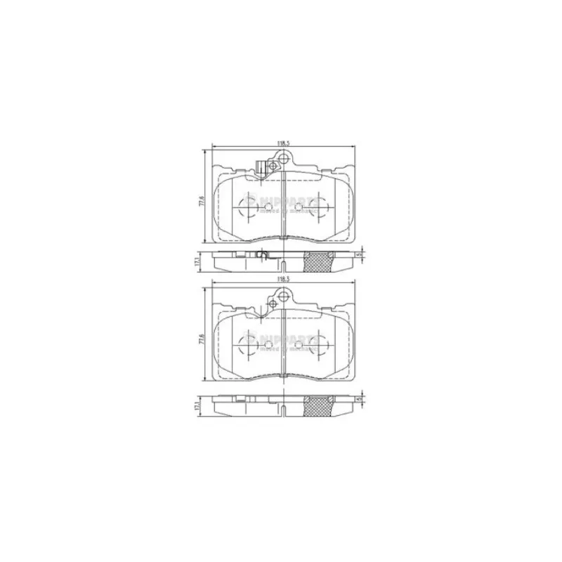 Jeu de 4 plaquettes de frein avant NIPPARTS N3602134