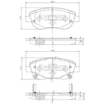 Jeu de 4 plaquettes de frein avant NIPPARTS N3602135